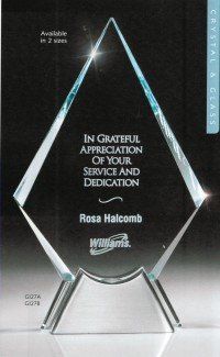 Starphire Glass Arrowhead Award with Brush Silver Stand