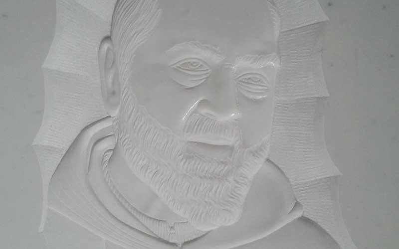 immagine sacra di padre pio in marmo