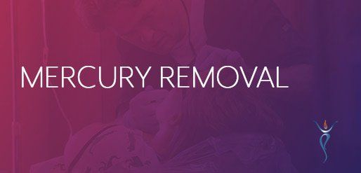 A purple background with the words mercury removal on it