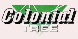The Colonial Tree logo features the brand name in bold white, shadowed text over a stylized green triangular tree shape.