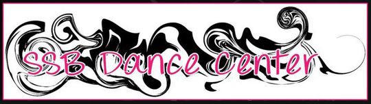SsB Dance Center logo with pink text on a black and white design and a dark pink border.