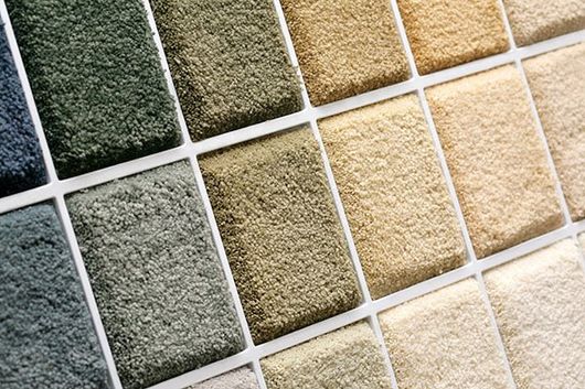 carpet swatches in various colors