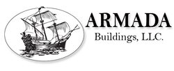 A black and white logo for armada buildings llc