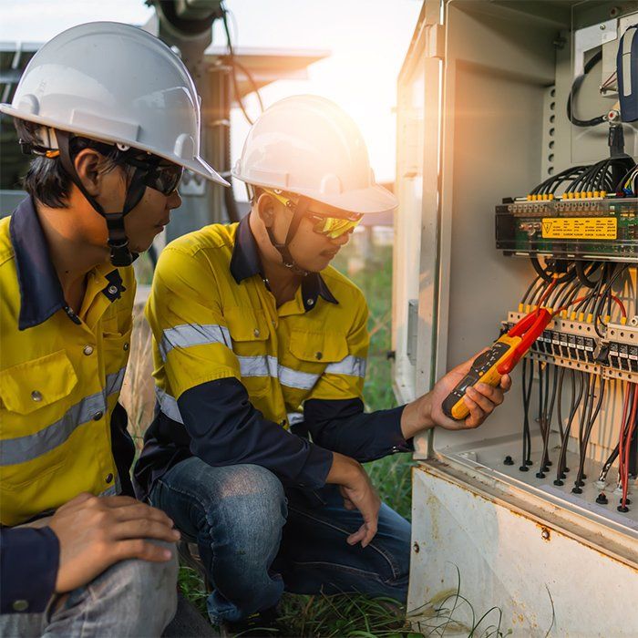 Electrician Fixing the Panel — Grandview, WA — Tolman Electric, Inc Electrician Fixing the Panel — Grandview, WA — Tolman Electric, Inc