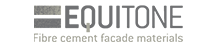 A logo for equtone fibre cement facade materials