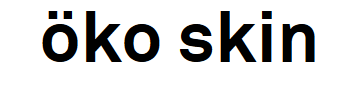 The word skin is written in black on a white background
