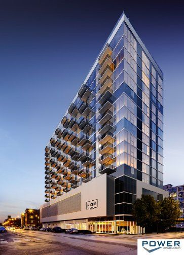 An artist 's impression of a tall building with a lot of windows.