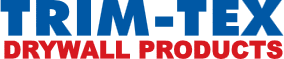 A blue and red logo for trim-tex drywall products