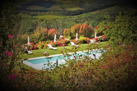vista piscina in agriturismo a Colle di Val D'elsa, SI