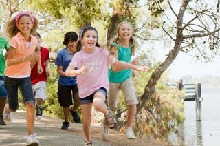 Toddlers — Children Running During Summer Camp in La Puente, CA Toddlers — Children Running During Summer Camp in La Puente, CA