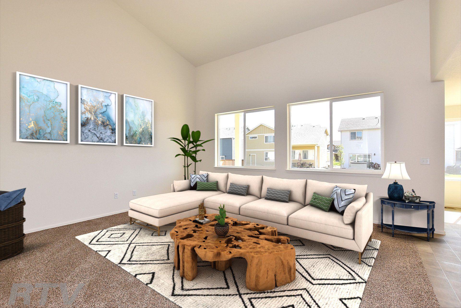 The New Jersey model home living room