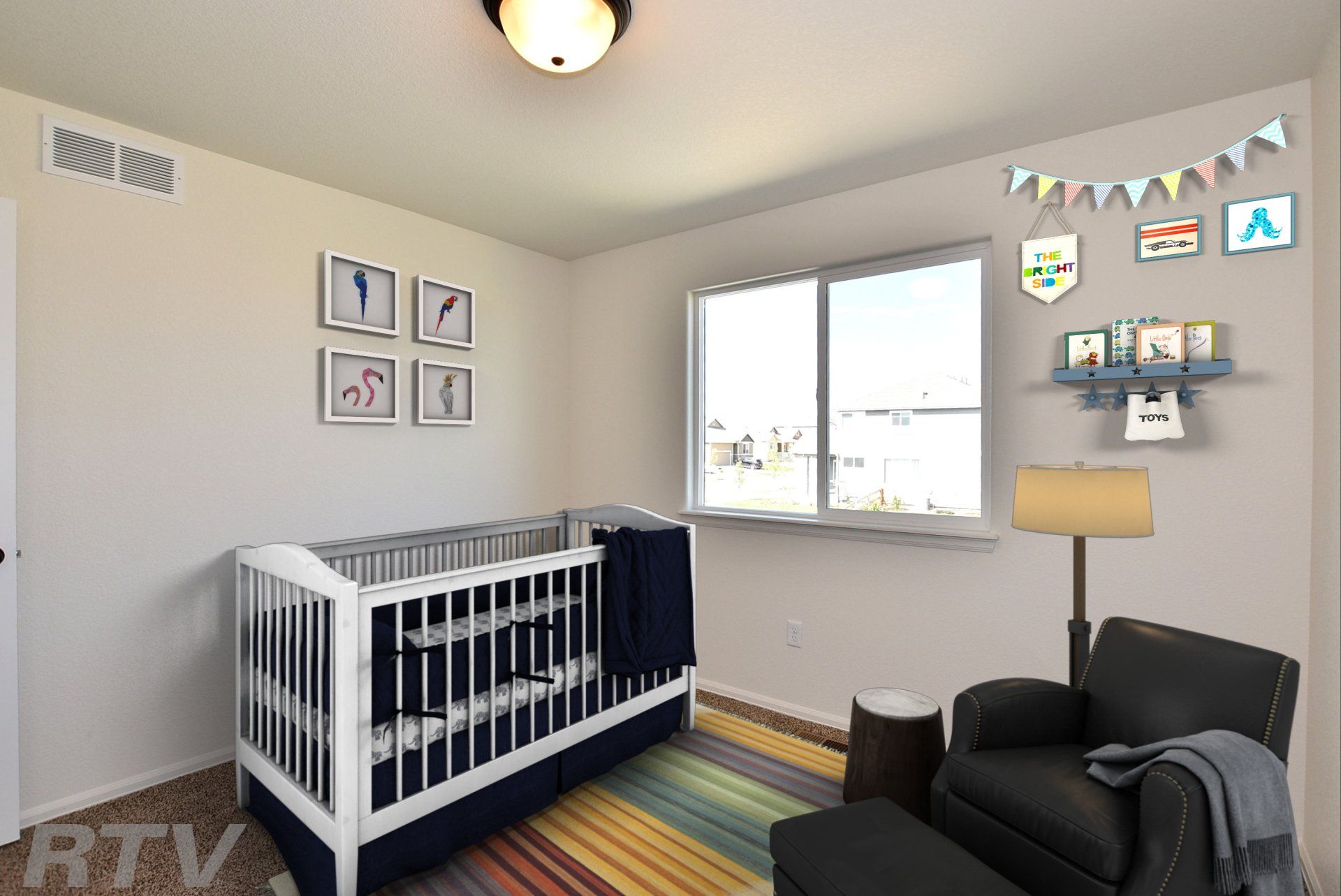 Crib in a bedroom