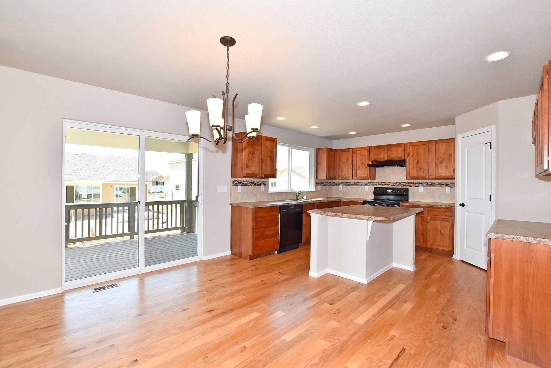 Kitchen with wood floors