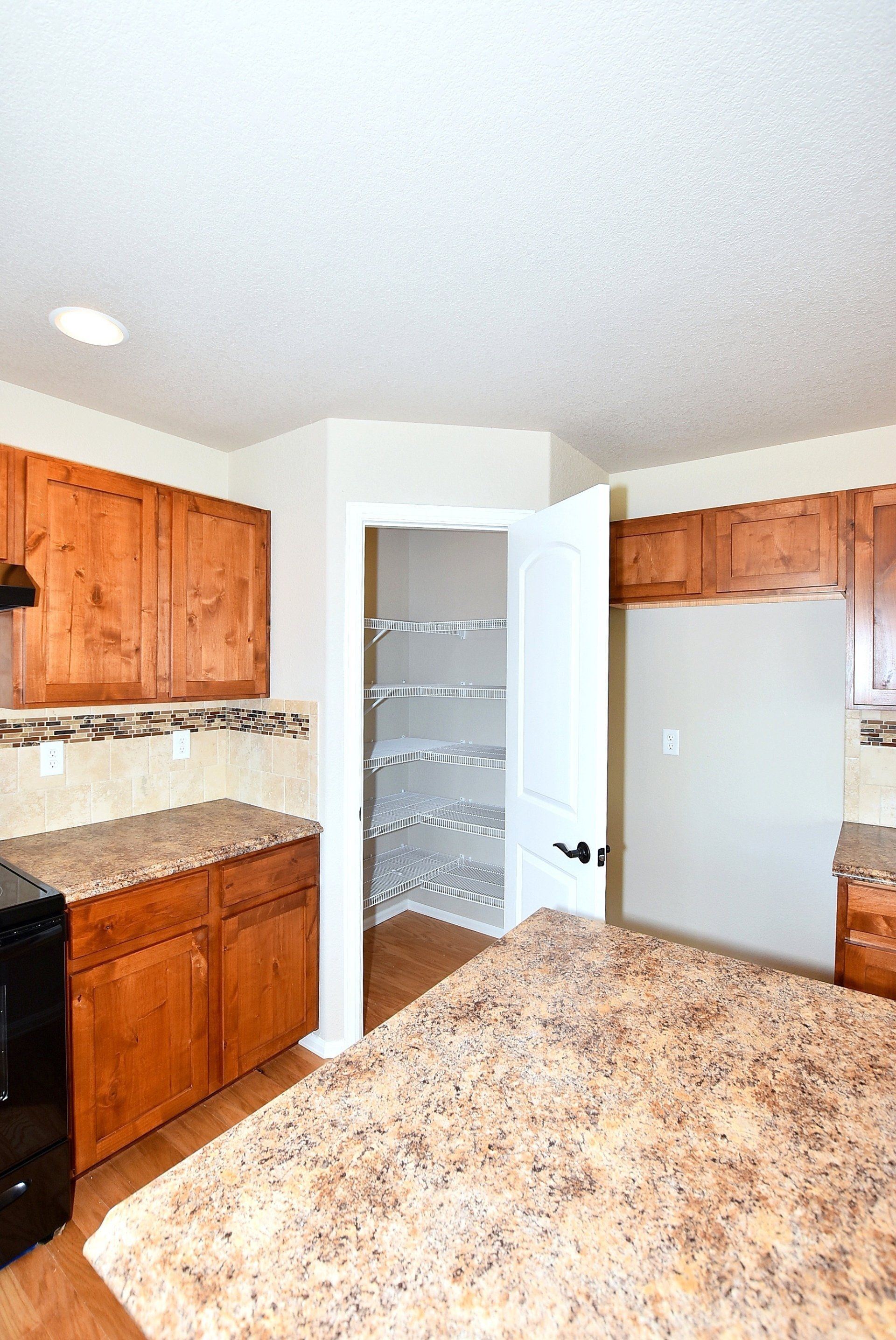 Kitchen with granite center island