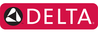 Delta logo in red and white, featuring a triangle symbol.