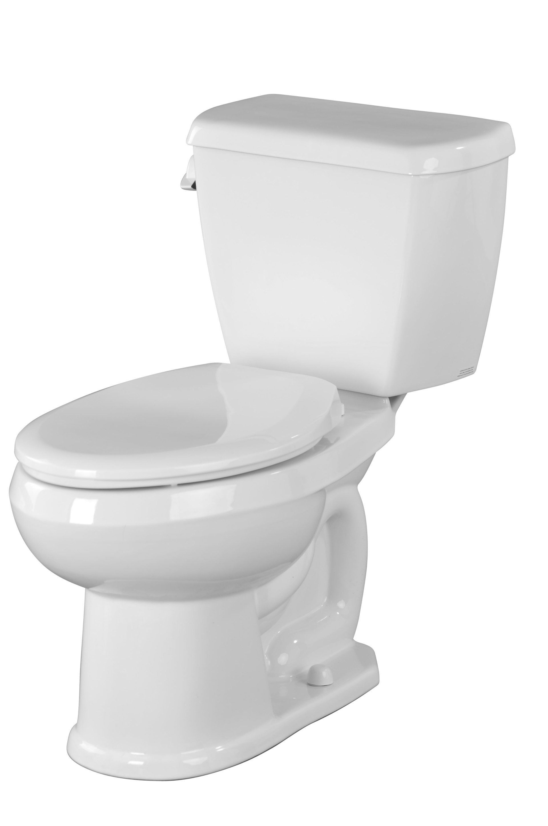 White toilet with closed lid. White toilet with closed lid.