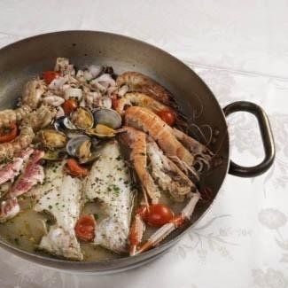 seafood in a pan