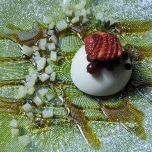 dessert with strawberries