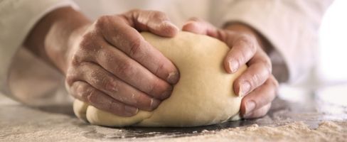 Preparing the fresh bread