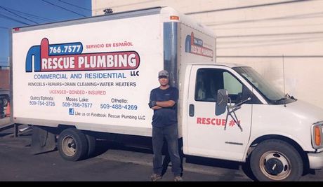 Truck In Front Of Rescue Plumbing Office — Moses Lake, WA — Rescue Plumbing