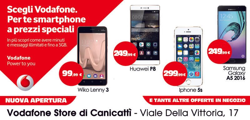 banner pubblicitario smartphone vodafone wiko huawei iphone samsung galaxy