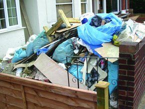 rubbish outside home