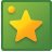 A green square with a yellow star on it.