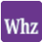 A purple square with the word whz on it.