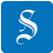 A blue square with a white letter s on it.