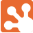 A white frog is in an orange square on a white background.