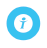 A blue circle with a white letter t inside of it.