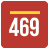 A red square with the number 469 on it.