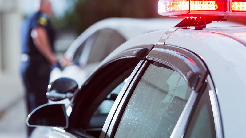 Police car and cop