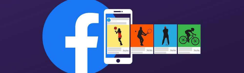 Graphic representing a Facebook carousel advertisement