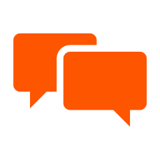 Orange talk bubbles representing the optional discussion in step 4 of the homepage checkup