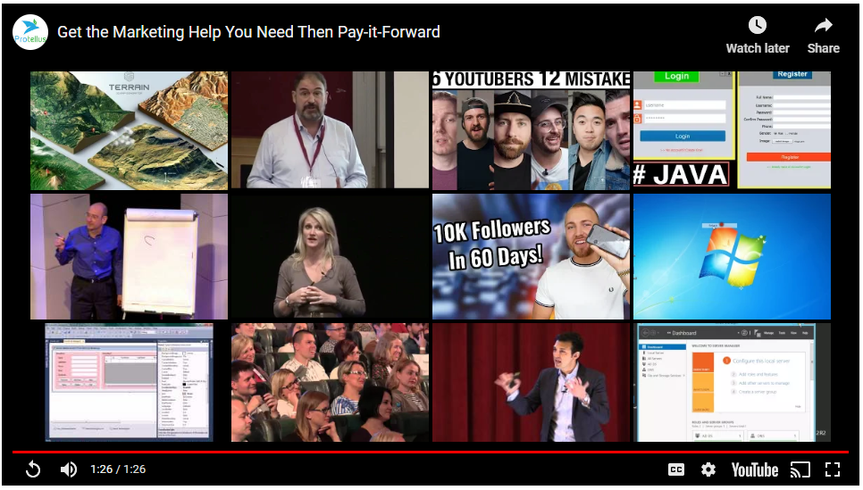 YouTube's suggested videos page displayed at the end of the video