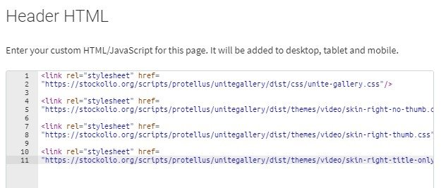 Include CSS stylesheets when using the video gallery widget