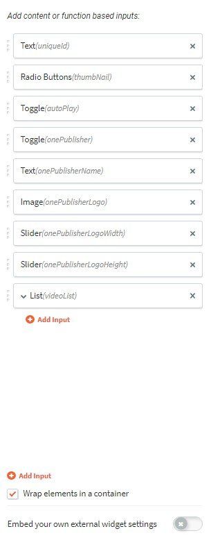 Example of web design and development custom widget user interface