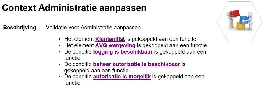 context administratie voorbeeld