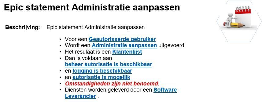 validatie epic statement administratie aanpassen