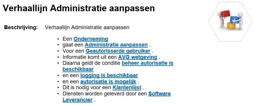 verhaallijn administratie aanpassen