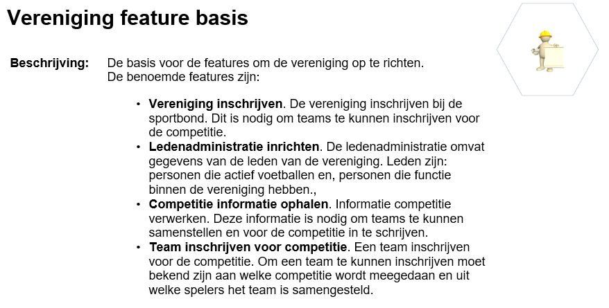 features functies vereniging oprichten