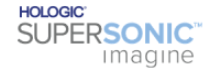 A blue and white logo for hologic supersonic imagine