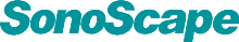 The word sonoscape is written in blue on a white background.