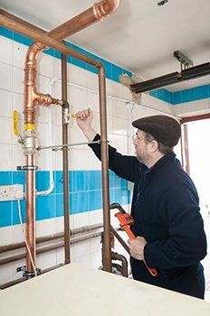 heating engineer at work