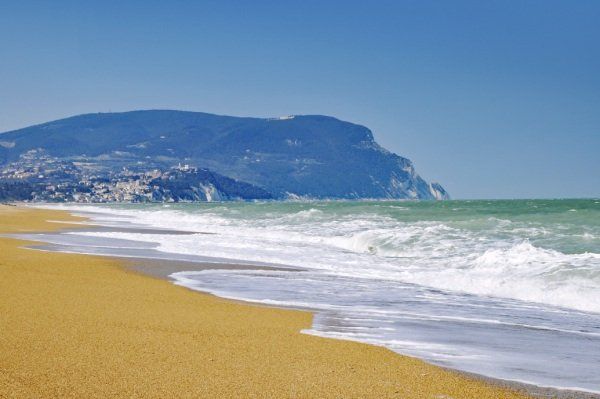 beach with hill