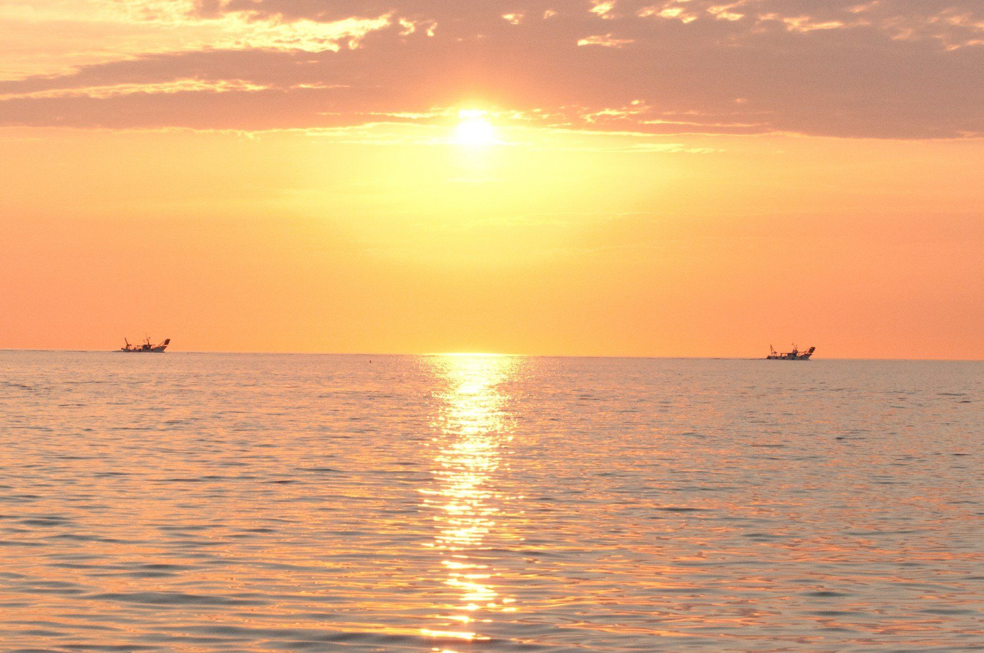 sunset and sea