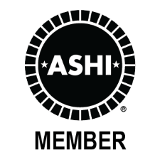 A black and white logo for ashi member.