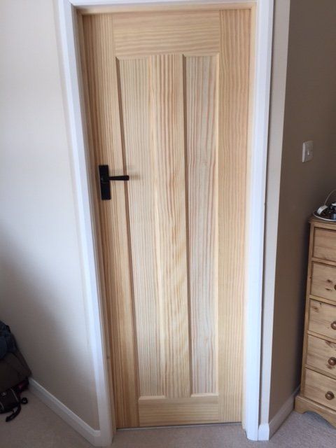 white wood door