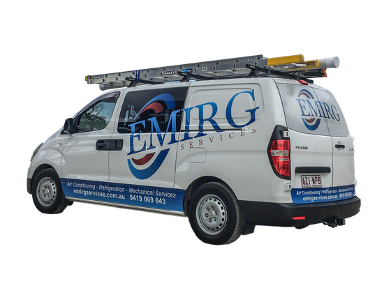 Air con servicing van - equipped for travel in Brisbane to the Gold Coast